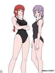 2d 2d_(artwork) 2d_artwork 2girls adult adult_female bare_arms bare_calves bare_hands bare_hips bare_knees bare_legs bare_shoulders bare_skin bare_thighs belly_button bikini black_bikini black_one-piece_swimsuit black_swimsuit black_swimwear blank_expression blank_eyes blank_stare bored bored_expression braid braided_hair braided_ponytail breasts busty busty_female busty_girl chainsaw_man closed_mouth_smile collarbone death_devil_(chainsaw_man) digital digital_art digital_drawing digital_drawing_(artwork) digital_media digital_media_(artwork) drawing duo ear_piercing ear_piercings earrings elbows emotionless exposed_arms exposed_hips exposed_legs exposed_shoulders exposed_skin exposed_thighs eyebrows_visible_through_hair female female_focus female_only fingers groin high_resolution highres hip_dips hourglass_figure inguinal_crease inguinal_ligament knees large_breasts lean_figure long_hair looking_at_viewer looking_down looking_down_at_viewer looking_sideways looking_to_the_side makima_(chainsaw_man) mature mature_female medium_hair mole mole_on_body mole_on_cheek mole_on_face mole_under_each_eye mole_under_eye mole_under_eyes mole_under_mouth multiple_females multiple_girls narrow_waist navel nbart19047 neutral_expression one-piece_swimsuit petite petite_body petite_breasts petite_female petite_girl petite_tits pierced_ear pierced_ears pink-eyed_female pink_eyes ponytail purple-haired_female purple_hair red-haired_female red_hair ring_eyes ringed_eyes shoulders sidelocks simple_background sisters slender_body slender_waist slim_female slim_waist small_boobs small_breasts small_tits smile smiley_face smiling smiling_at_viewer standing swimsuit swimwear thighs tiny_breasts white_background wide_hips yellow-eyed_female yellow_eyes