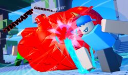 2boys 3boys 3d 3d_(artwork) absurd_res anger_symbol anger_vein angry angry_expression background_character big_ass big_thighs bubble_ass bubble_butt carepad_(die_of_death) civilian_(die_of_death) claws dialogue die_of_death_(roblox) drakobloxxer hi_res huge_ass huge_thighs hyper hyper_ass hyper_legs hyper_thighs impact_onomatopoeia looking_back low-angle_view male male/male male_only maybeanawesomeguy motion_lines onomatopoeia roblox roblox_game robloxian slap slapping_ass slapping_butt smile taunt_(die_of_death) text tree