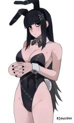 1girls solo female_only female female_focus long_hair elbows collarbone shoulders fingers fingernails cleavage large_breasts breasts midriff belly navel belly_button thighs groin slim_waist slim_female narrow_waist slender_waist slender_body lean_figure wide_hips hourglass_figure white_background simple_background upper_body highres high_resolution standing looking_at_viewer digital digital_media digital_art digital_drawing digital_media_(artwork) digital_drawing_(artwork) 2d 2d_(artwork) 2d_artwork drawing black_hair black-haired_female black_eyes black-eyed_female tilted_head head_tilt blunt_bangs emotionless blank_eyes blank_stare blank_expression neutral_expression bored bored_expression hair_ornament bunnygirl bunnygirl_outfit bunny_tail bunnysuit leotard topwear bunny_ears black_bunnysuit black_leotard black_topwear black_bunny_ears black_hairband collar white_collar wrist_cuffs white_wrist_cuffs bowtie black_bowtie goth_girl blushing flushed blushing_female blush_face flushed_face blush_lines blushing_lines busty busty_female busty_girl large_boobs big_breasts big_boobs mole mole_on_body mole_on_chest mole_on_breast nails nail_polish black_nails black_nail_polish black_fingernails inguinal_crease inguinal_ligament legs_closed legs_together thighs_together curvy curvy_figure curvy_body curvy_female curvy_hips bare_skin bare_shoulders bare_chest bare_arms bare_hands bare_hips bare_thighs bare_legs exposed_skin exposed_shoulders exposed_chest exposed_arms exposed_hips exposed_thighs exposed_legs curvaceous curvaceous_figure curvaceous_body curvaceous_female curvaceous_hips voluptuous voluptuous_figure voluptuous_body voluptuous_female voluptuous_woman jourd4n original_artwork original_art original oc original_character gelvira_(jourd4n) sidelocks