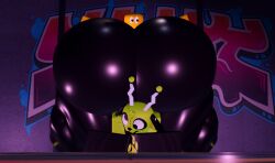 1boy 2boys 3d 3d_(artwork) absurd_res ass_bigger_than_head ass_focus ass_up bubble_ass canine derpy_eyes gir_(dog_costume)_(invader_zim) gir_(invader_zim) glistening_body glistening_butt graffiti hi_res huge_ass huge_thighs hyper hyper_ass hyper_legs hyper_thighs invader_zim jack-o_pose male male/male male_only maybeanawesomeguy meme_reference pinned_down pinned_under_ass reflective_body roblox robloxian shiny_skin smile textless