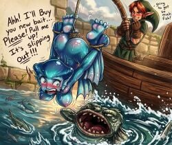 1girls abuse ai_assisted ai_generated anal anus bait bondage bound buttplug buttplug_pull character_in_background domination english_text enslaved_royal female fin fish fish_girl fishing fishing_lure humiliation jim_sugomi link link_(ocarina_of_time) male medium_buttplug multi_eye nintendo ocarina_of_time open_mouth princess_ruto straight_hair text the_legend_of_zelda torture zora