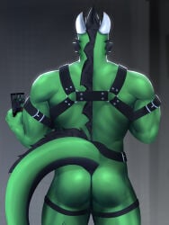 1boy abs anthro arias_(arias_is_dragon) arias_is_dragon ass ass_cleavage ass_focus back_muscles back_view bara big_ass bigass bodywriting bubble_ass bubble_butt daddy dat dilf dragon fur furry_male gay glans green_skin green_skinned_male huge_ass leather_harness male male_only manly mature_male moobs morning muscles muscular muscular_back muscular_legs muscular_male muscular_neck muscular_thighs naked naked_male nude nude_male original original_character plump_ass practically_nude red_eyes selfie slut solo standing tail thick thick_arms thick_ass thick_legs yaoi