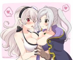 cleavage corrin_(female)_(summer)_(fire_emblem) corrin_(fire_emblem) corrin_(fire_emblem)_(female) eromame fire_emblem fire_emblem_awakening fire_emblem_fates fire_emblem_heroes manakete robin_(fire_emblem) robin_(fire_emblem)_(female) tagme