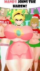 mandy_(billy_and_mandy) the_grim_adventures_of_billy_and_mandy cartoon_network oc blonde_hair earrings skull_earrings chocker aged_up pink_dress pink_lips black_choker hairband thighs thick_thighs half-dressed breasts big_breasts huge_breasts gigantic_breasts boobs blonde_female crossed_arms looking_at_viewer nipples_visible_through_clothing nipple_bulge tight_clothing tight_dress wide_hips 3d 3d_(artwork) 3d_model koikatsu kaoskatsu