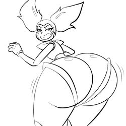 ass ass_shake big_ass female gem_(species) looking_back monochrome pov_ass smile spinel_(steven_universe) steven_universe steven_universe:_the_movie venusian_rapper wide_hips