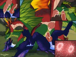 4:3 absurd_res anal anal_sex anus ass ass_to_mouth bite blue_body blue_scales bodily_fluids cum cum_in_ass cum_in_mouth cum_in_vagina cum_inside double_penetration dragon dreyk-daro erection european_mythology fellatio female feral feral_on_feral feral_penetrated feral_penetrating feral_penetrating_feral fin genital_fluids green_body green_scales group group_sex head_fin hi_res horn impregnation knot long_neck lying male male/female membrane_(anatomy) membranous_wings mmf_threesome mythological_creature mythological_scalie mythology neck_bite on_back on_grass on_ground oral ovum penetration penile penile_penetration penis_in_ass penis_in_vagina red_body red_scales sandwich_position scales scalie sex sperm_cell tail threesome trio vaginal_penetration western_dragon wings