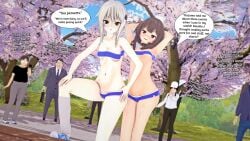 4boys angry booty_shorts brat crop_top flat_chest koneko_toujou megumin nipple_bulge posing_for_the_viewer skimpy_clothes small_breasts smug teenage_girl