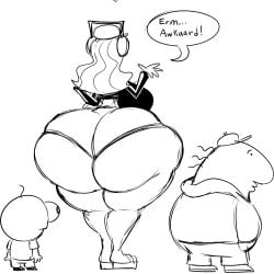 1girls breasts charlie_(smiling_friends) dolly_dimpley gigantic_ass gigantic_breasts goobabooba hand_on_own_hip hat huge_areolae huge_ass huge_breasts huge_nipples hyper_ass hyper_breasts long_hair nipples pim_(smiling_friends) smiling_friends smiling_friends_self_inserts sweat thick_thighs undersized_clothes