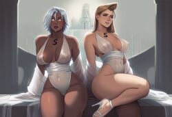 2girls ai_generated ass big_ass big_breasts big_thighs blonde_female blonde_hair breasts brown-skinned_female brown_body brown_skin cloak_and_dagger curvaceous curvy curvy_figure dagger_(marvel) dark-skinned_female dark_skin digital_media_(artwork) female hips homo_superior hourglass_figure huge_ass huge_breasts huge_thighs large_ass large_breasts large_thighs legs light-skinned_female light_skin marvel marvel_comics mature mature_female mutant mutant_(marvel) ororo_munroe phophopho slim_waist storm_(x-men) tandy_bowen thick thick_hips thick_legs thick_thighs thighs voluptuous waist wide_hips wide_thighs x-men