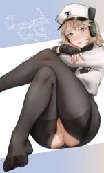 1girls artist_signature black_tights blonde_female blonde_hair blue_eyes clothed feet female female_only general_leah hair itchy_maffin looking_at_viewer pussy roblox roblox_game robloxian scar scar_on_eye scar_on_face self_upload simple_background tagme tights tower_defense_x