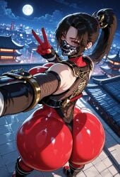 1girls ai_generated armor ass big_ass big_breasts big_butt big_thighs blade brown_eyes brown_hair female female_only huge_ass huge_breasts huge_butt huge_thighs miyuai ninja_gaiden ninja_girl red_clothing solo soul_calibur taki thick thick_ass thick_butt thick_legs thick_thighs