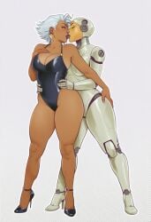 2girls ai_generated android big_ass big_breasts big_thighs breasts brown-skinned_female brown_body brown_skin curvaceous curvy curvy_figure dark-skinned_female dark_skin digital_media_(artwork) female gynoid hips homo_superior hourglass_figure huge_ass huge_breasts huge_thighs humanoid large_ass large_breasts large_thighs legs marvel marvel_comics mature mature_female mutant mutant_(marvel) ororo_munroe phophopho robot robot_girl robot_humanoid slim_waist storm_(x-men) thick thick_hips thick_legs thick_thighs thighs voluptuous waist wide_hips x-men