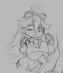 cumshot dmxwoops maplestory_2 monochrome paizuri peachy_(maplestory_2) sketch