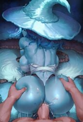 ai_generated all_fours anal_sex ass_bigger_than_head ass_focus ass_grab backboob big_ass big_breasts big_penis bottomless_female ejaculation elden_ring fromsoftware huge_ass huge_breasts looking_back nude_female pov ranni_the_witch sex_from_behind thick_thighs
