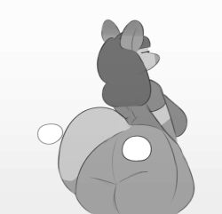 2d_animation ambiguous_gender animated annoyed anthro anus ass assisted_exposure big_butt bodily_fluids clothing dialogue disembodied_hand female freckles huge_butt iamapoliceman looking_at_viewer musk musk_cloud pantsing shirt sweat tail talking_to_viewer topwear undressing