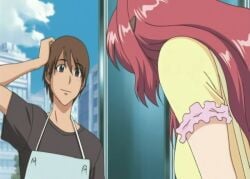 1boy 1girls animated aniyome_wa_ijippari big_breasts bouncing_breasts breasts brown_hair busty busty_female clothed clothing duo duo_focus female hentai hentai_series jiggling_breasts katsuragi_tsutomu large_breasts long_hair lover-in-law male male/female red_hair short_hair sideboob tagme takama_kozue