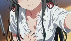 ai_generated animated bra female kk2oven my_teen_romantic_comedy_snafu reaching school_uniform tagme video yukinoshita_yukino