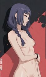 1girls ai_generated boruto:_two_blue_vortex completely_nude completely_nude_female edited edited_art female_only kakei_sumire naruto naruto_(series) nude nude_edit nude_female nude_filter purple_hair teenage_girl teenager twintails young