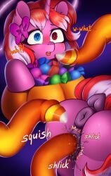 anatomically_correct anus ass blush candy clitoris dark_genitals dock drool erein erein_(artist) female food friendship_is_magic g4 genitals halloween heart high_res holiday mare mlp_g4 my_little_pony nudity oc open_mouth plot ponut pony pumpkin solo solo_female tail tentacle tentacle_porn tentaclepie tentacles_on_female text vaginal_penetration vulva