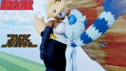 2girls 3d ass big_breasts blender blender_cycles blonde_fur blue_eyes clothed clothed_female_nude_female clothing cuddling ear female_only furry furry_female furry_only head_on_breasts herolover humor naked naked_female naked_furry naked_legs no_sex render rushed rushed_work sega sonic_(series) sonic_the_hedgehog_(comics) sonic_the_hedgehog_(idw) sonic_the_hedgehog_(series) speech tail tails tangle_the_lemur text whisper_the_wolf wholesome yuri