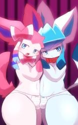 5:8 :< anthro anthro_on_anthro anthrofied bedroom_eyes belly biped blue_body blue_clothing blue_eyes blue_fur blue_inner_ear blue_panties blue_tail blue_underwear blush blush_lines bottomwear bound bound_together bow_panties bow_ribbon bow_underwear bulge bulge_frottage canid chain_leash chains clothed clothing collar colored crossdressing cute_fangs detailed_bulge digital_media_(artwork) dipstick_tail duo eeveelution embarrassed exposed eyebrows eyelashes fangs femboy fluffy fluffy_ears fluffy_tail frilly frilly_clothing frilly_panties frilly_underwear front_view fur generation_4_pokemon generation_6_pokemon glaceon glistening glistening_hair gloves_(marking) grey_body grey_ears grey_fur grey_tail grin grinning_at_viewer hair hand_holding head_tuft hi_res highlights_(coloring) ice kemono leash leashed_collar leashed_together long_ears looking_at_viewer lustful_gaze luxiger male male/male male_anthro mammal markings monotone_body monotone_fur multicolored_body multicolored_ears multicolored_fur narrowed_eyes naughty_face navel nintendo open_mouth open_smile panties panties_bulge panties_only pantsless pantsless_anthro pantsless_male partially_clothed pattern_background pattern_bottomwear pattern_clothing pattern_panties pattern_underwear paws pink_body pink_clothing pink_ears pink_fur pink_panties pink_tail pink_underwear pokemon pokemon_(species) pokemorph portrait presenting pupils purple_background purple_inner_ear raised_tail red_collar rubbing seductive shaded simple_background skimpy smile smiling_at_viewer smug standing striped_bottomwear striped_clothing striped_panties striped_underwear stripes sylveon tail tail_markings take_your_pick teeth thick_thighs three-quarter_portrait tongue topless tuft twintails two_tone_body two_tone_fur two_tone_tail underwear underwear_only white_pupils white_sclera
