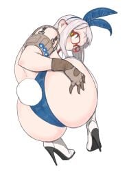 1girls ass ass_bigger_than_head ass_focus big_ass big_eyes bunny_ears bunny_girl bunny_tail female female_only glasses gloves goddess_of_victory:_nikke heels looking_at_viewer neon_(nikke) pale-skinned_female pale_skin red_glasses squatting tagme thick_thighs thighhighs thighs toshinoshin00 white_background white_hair