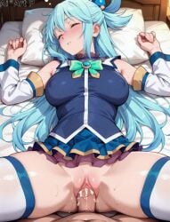 ai_generated animated aqua_(konosuba) big_breasts blue_hair drunk drunk_female drunk_sex first_person_view kono_subarashii_sekai_ni_shukufuku_wo! loop missionary_position no_sound on_bed penis_in_pussy pov questionable_consent rape satou_kazuma sex sleep_molestation sleep_sex sleeping somnophilia tagme vaginal_penetration video