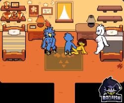2boys accurate_art_style animated ass badfish balls bedroom berdly berdlys_mom breasts deltarune female gay gay_sex kris_(deltarune) male masturbation nipples penis penis_in_ass pixel_animation pixel_art pixelated pussy sprite toriel undertale_(series)