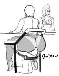 2girls anon anonymous_male barefoot big_ass bottomless facesitting fat_ass grabbing_ass grabbing_thighs gripping_ass huge_ass human_chair king_of_fighters light-skinned_female light_skin mature_(kof) mole mole_on_ass pale-skinned_female pale_skin pantylines royalmilk20 self_insert sitting sitting_at_desk sitting_on_face sitting_on_person snk tan tan-skinned_female tan_skin tanline thick thick_ass vexwarlock vice_(kof) wide_hips