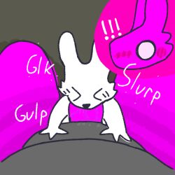 1:1 ambiguous_gender big_penis chimerasofthesoutheastmeadows duo fellatio feral forced genitals lizard_(rain_world) male male/ambiguous onomatopoeia oral penile penis pink_lizard_(rain_world) pov_blowjob rain_world sex size_difference slugcat sound_effects striped_body stripes surprised survivor_(rain_world) text videocult