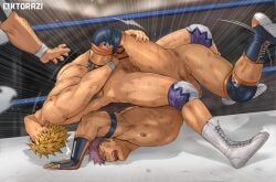3boys abs balls bending big_areola big_penis blonde_hair blurry_background boots bruise censor_bar censored censored_penis collarbone completely_nude duo emphasis_lines erection fingerless_gloves frenulum gay gloves grabbing grabbing_legs hi_res kneepads ktorazi leaning_back legs_up lying lying_on_stomach male male/male male_only mature_male muscles muscular muscular_arms muscular_male nude original original_character pain painful pecs penis perineum pointless_censoring purple_hair referee retracted_foreskin short_hair side_view sitting sitting_on_person struggling sweat sweatdrop thick_penis tough_guy uncircumcised uncut wrestler wrestling wrestling_move wrestling_outfit wrestling_ring yaoi