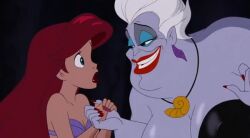 ai_generated ariel_(the_little_mermaid) big_breasts body_language boobs breast_growth breasts cleavage disney disney_princess disney_villains female female_only huge_breasts large_breasts lips lipstick mermaid mommy_milker mommy_milkers nipples princess royalty sexy-villains sound tagme the_little_mermaid_(1989_film) tits ursula_(the_little_mermaid) video villain villainess