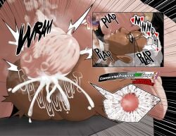 1girls artist_logo black_female bleached cum cum_in_vagina cum_inside dark-skinned_female deep_kissing english english_text female forced_kiss gachiakuta impregnation kissing lesbian_conversion lesbian_with_male light-skinned_male mating_press orientation_play sangsangatsange secretly_loves_it semiu_grier tagme twitter_link until_they_like_it white_hair white_lipstick