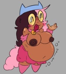 1girls amibauble bell_collar belly big_belly big_belly_girl blush_lines brown_areola brown_nipples cat_ears cat_ears_cap chubby chubby_female dark-skinned_female dark_skin dark_skinned_female drooling_tongue exposed_belly fat_fetish faye_(mochadrawss) friday_night_funkin friday_night_funkin_mod glasses glasses_on_face gray_background grey_background grumbling_tummy headgear headwear innie_belly_button leggings nerd nerdy nerdy_female orangish original_character pink_blush pink_collar pink_hair pink_hair_female pink_leggings pink_shirt pink_skirt pink_tail red_hair red_hair_female rumbling_stomach shirt_down sloshing_belly smile solo solo_female solo_focus stomach_growling tongue tongue_out topless topless_anthro topless_female twitter twitter_user_oc two-tone_hair voluptuous voluptuous_body voluptuous_female white_eyes yellow_glasses