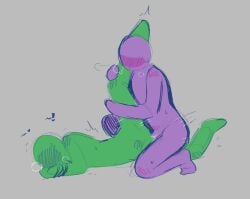 alan_becker anal_sex animation_vs_minecraft blush circle_head gay gay_sex green_(avm) green_body green_skin laying_down laying_on_side leg_grab legs_up moaning motion_lines non-human non-human_head non-human_only penis penis_in_ass purple_(avm) purple_body purple_skin rough_sex simple_background spread_legs stick_figure stickman tied_arms toony