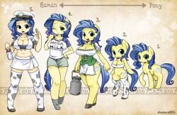 2013 big_breasts blue_hair cleavage cow_print fan_character freckles friendship_is_magic green_eyes huge_breasts mega_milk milkmaid_(profession) milky_way_(mlp) my_little_pony pony shepherd0821 tagme