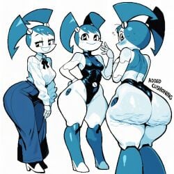 ai_assisted ai_generated cellulite clothed english_text female from_behind huge_ass jenny_wakeman kokenaart multiple_views my_life_as_a_teenage_robot one one-piece_swimsuit shirt skirt solo teacher_outfit