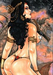 1girls 2019 a_princess_of_mars arm_band arm_bands ass bare_breasts barsoom big_breasts black_hair blue_eyes bracer breasts censored crown dat_ass dated dejah_thoris earrings ed_benes_studio eyeshadow female female_only hair_ornament headwear human john_carter_of_mars lipstick long_hair makeup mariah_benes mascara panties pinup princess purple_lips purple_lipstick royalty signature solo standing star_censor thong