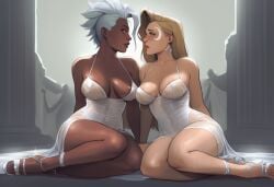 2girls ai_generated ass big_ass big_breasts big_thighs blonde_female blonde_hair breasts brown-skinned_female brown_body brown_skin cloak_and_dagger curvaceous curvy curvy_figure dagger_(marvel) dark-skinned_female dark_skin digital_media_(artwork) female hips homo_superior hourglass_figure huge_ass huge_breasts huge_thighs large_ass large_breasts large_thighs legs light-skinned_female light_skin marvel marvel_comics mature mature_female mutant mutant_(marvel) ororo_munroe phophopho slim_waist storm_(x-men) tandy_bowen thick thick_hips thick_legs thick_thighs thighs voluptuous waist wide_hips wide_thighs x-men