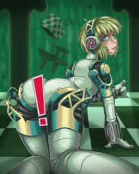 aegis_(persona) aigis_(persona) casual exclamation_point female gynoid humanoid machine persona persona_3 persona_3_portable robot vap vapolygon