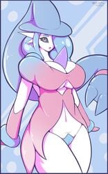 1girls 2019 5:8 abs absurd_res anthro anthrofied big_breasts black_sclera breasts cleavage clothed clothing eye_contact fairy female female_only fusion gardevoir hair_over_one_eye hat hatterene headgear headwear hi_res hips huge_breasts humanoid hybrid large_breasts looking_at_viewer nintendo original_character pokémon_(species) pokemon pokemon_(species) pokemon_rse pokemon_ss pussy quin-nsfw signature solo solo_female text thick thick_thighs thighs video_games voluptuous watermark white_body white_eyes white_skin wide_hips