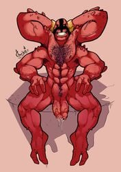 alien bara beard ben_10 bench diphallia diphallism flaccid fourarms ghuraok male male_only multi_arm multi_limb multi_penis muscles muscular penis solo tetramand