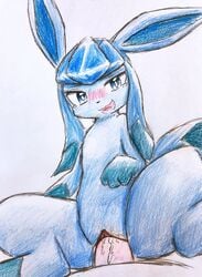 1boy 1girls 3_toes ass big_ears black_nose blue_body blue_eyes blue_fur blue_paws blush bodily_fluids clitoris colored_pencil_(artwork) eeveelution eiroru eye_contact feet female female_focus female_penetrated feral first_person_view flat_chest fur furry genital_fluids glaceon half-closed_eyes hi_res human human_on_feral interspecies long_ears looking_at_viewer looking_pleasured male male_human/female_feral male_human/female_pokemon male_pov mammal nintendo no_nipples nude on_top open_mouth open_smile paws penetration penis pokémon_(species) pokemon pokemon_(species) pokemon_dppt pov pussy pussy_juice smile spread_legs spreading tears thick_thighs toes tongue traditional_media_(artwork) vaginal_penetration video_games wet wide_hips zoophilia