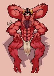 abs alien bara beard ben_10 bench bulge diphallia diphallism flaccid fourarms ghuraok loincloth male male_only multi_arm multi_limb multi_penis muscles muscular muscular_male penis solo tetramand