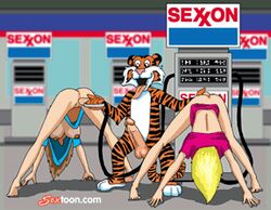 animated exxon exxon_tiger mascot mascot sextoon