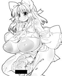 1futa futanari kurorin monochrome reimu_hakurei solo_futa tagme touhou