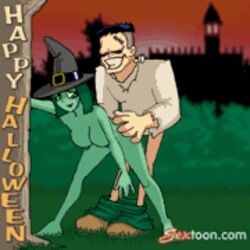 animated frankenstein frankenstein's_monster halloween holidays literature nightmare_husbando nipples public_domain sex sextoon witch