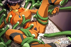 00s 1girls breasts cum curvaceous dark-skinned_female dark_skin female fushigi_no_umi_no_nadia gainax human large_breasts mania_secret_of_green_tentacle mmg nadia_la_arwall nipples penis_tentacles princess pubic_hair purple_hair restrained sex short_hair spread_legs tentacle wide_hips