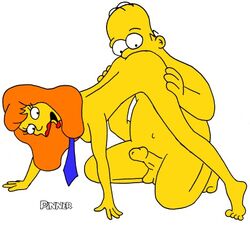 20th_century_studios accurate_art_style color female homer_simpson human male mindy_simmons nude penis pinner side_view straight tagme testicles the_simpsons yellow_body yellow_skin