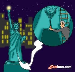 animated bill_clinton metallic_body public_domain sextoon statue_of_liberty